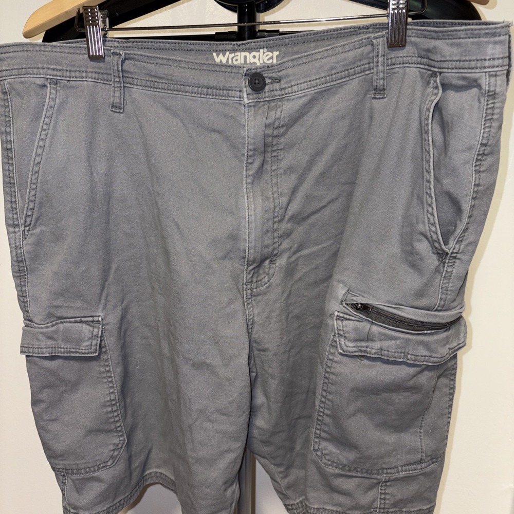 Wrangler Heritage Relaxed Fit Men's Cargo Shorts Pewter Gray 10" Stretch size 40